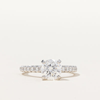 GIA Certified Diamond Solitaire Engagement Ring with Accents | 1.50ctw VVS1 E Ex | SZ 4.75 |