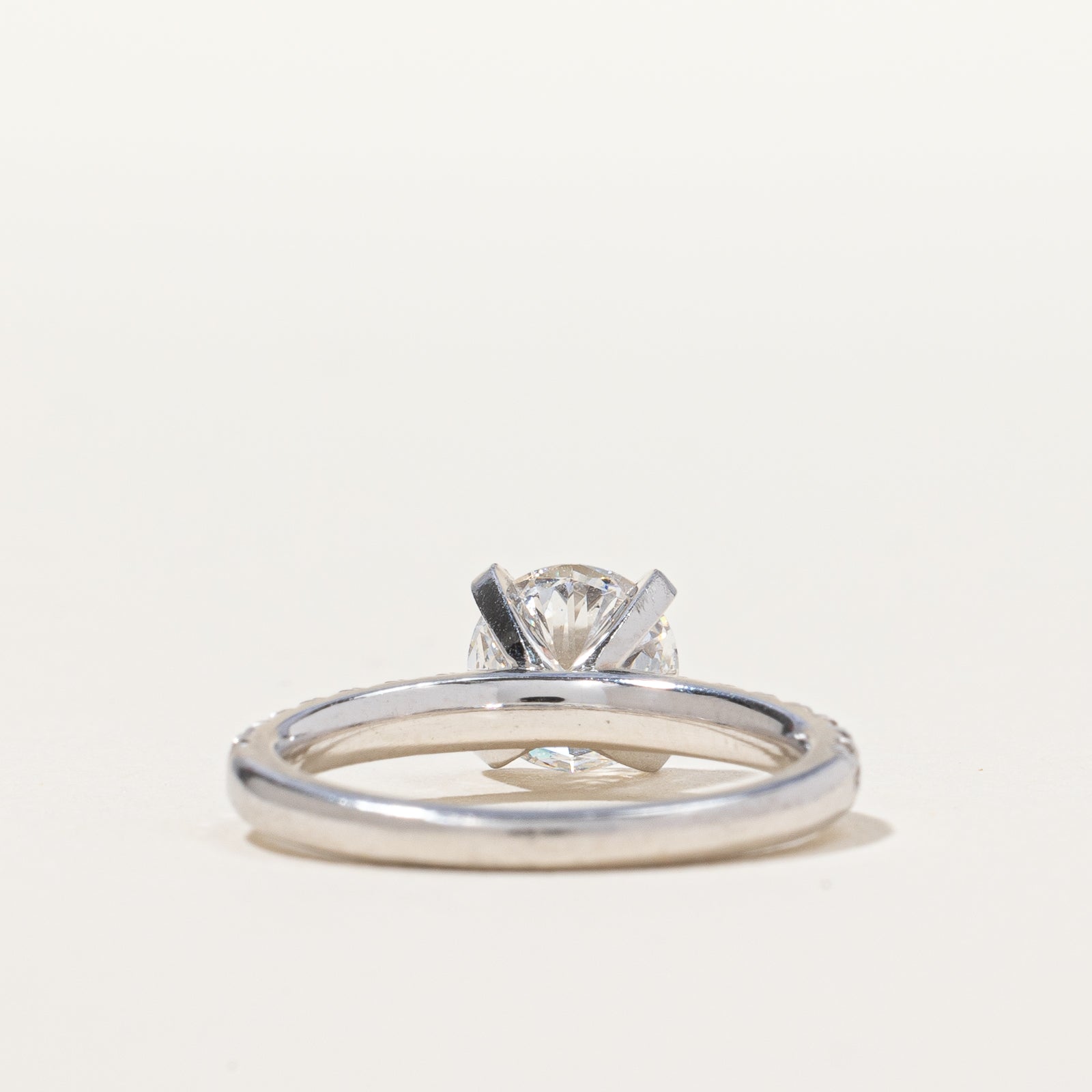 GIA Certified Diamond Solitaire Engagement Ring with Accents | 1.50ctw VVS1 E Ex | SZ 4.75 |