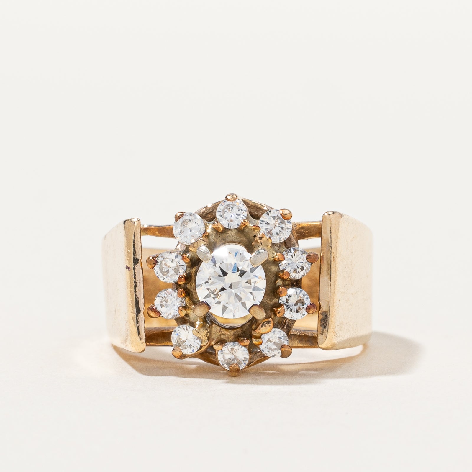 Floral Diamond Cluster Wide Ring | 0.52 ctw, SZ 4.75 |