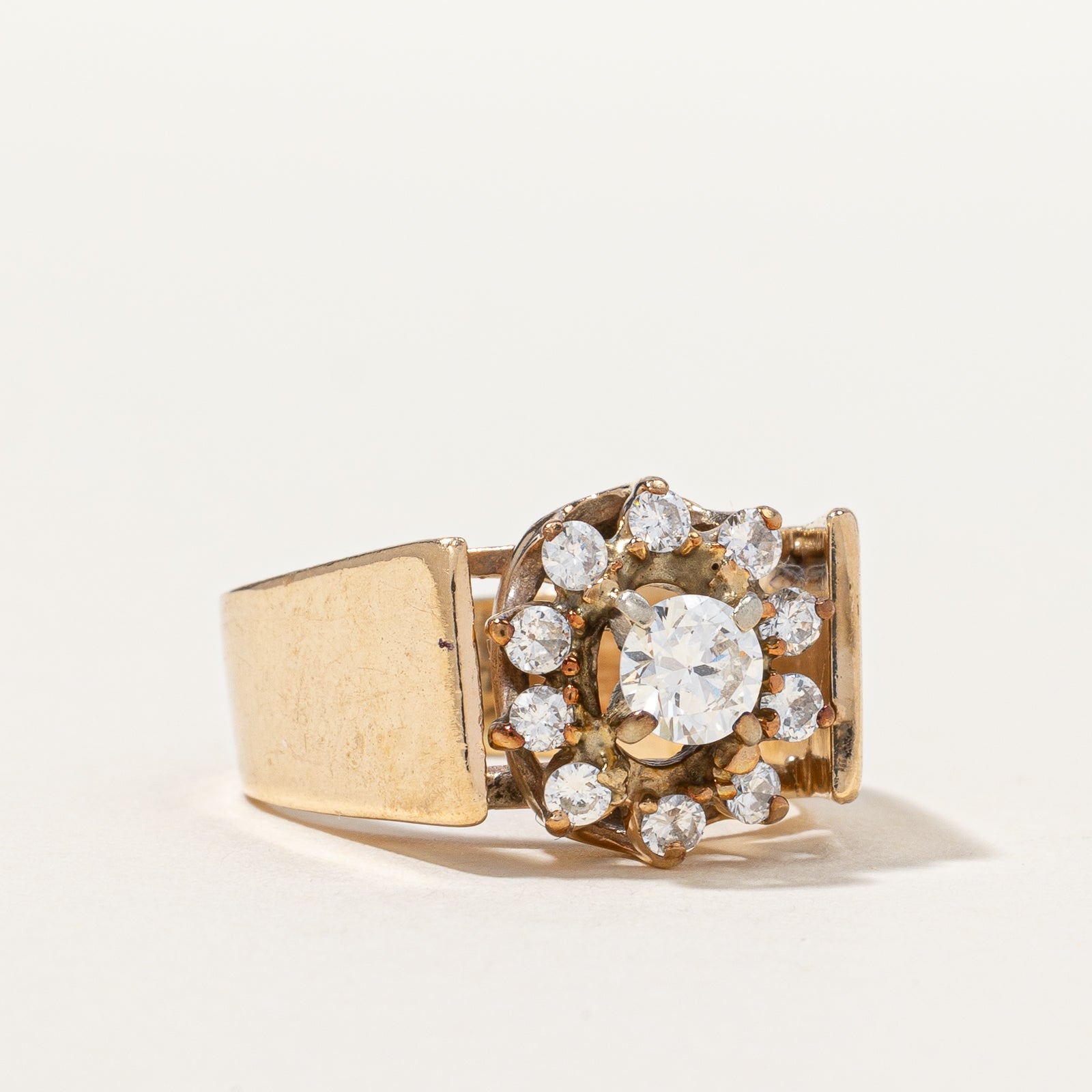 Floral Diamond Cluster Wide Ring | 0.52 ctw, SZ 4.75 |