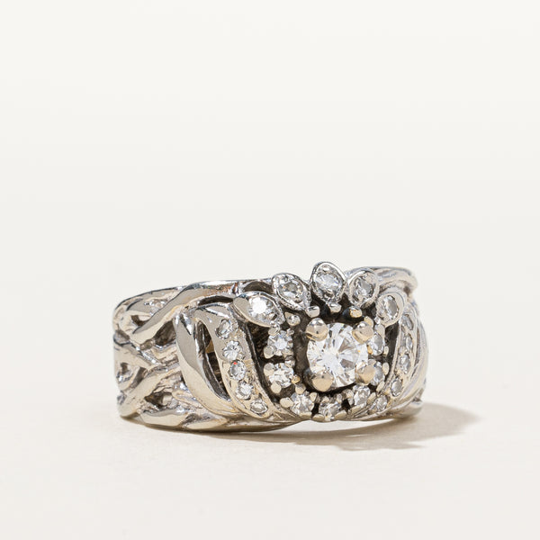 Retro Era Filigree Diamond Engagement Ring | 0.56 ctw, SZ 7.75 |