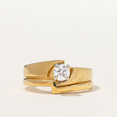 18k Solitaire Diamond Engagement Ring with Matching Band | 0.29 ct, SZ 6.25 |