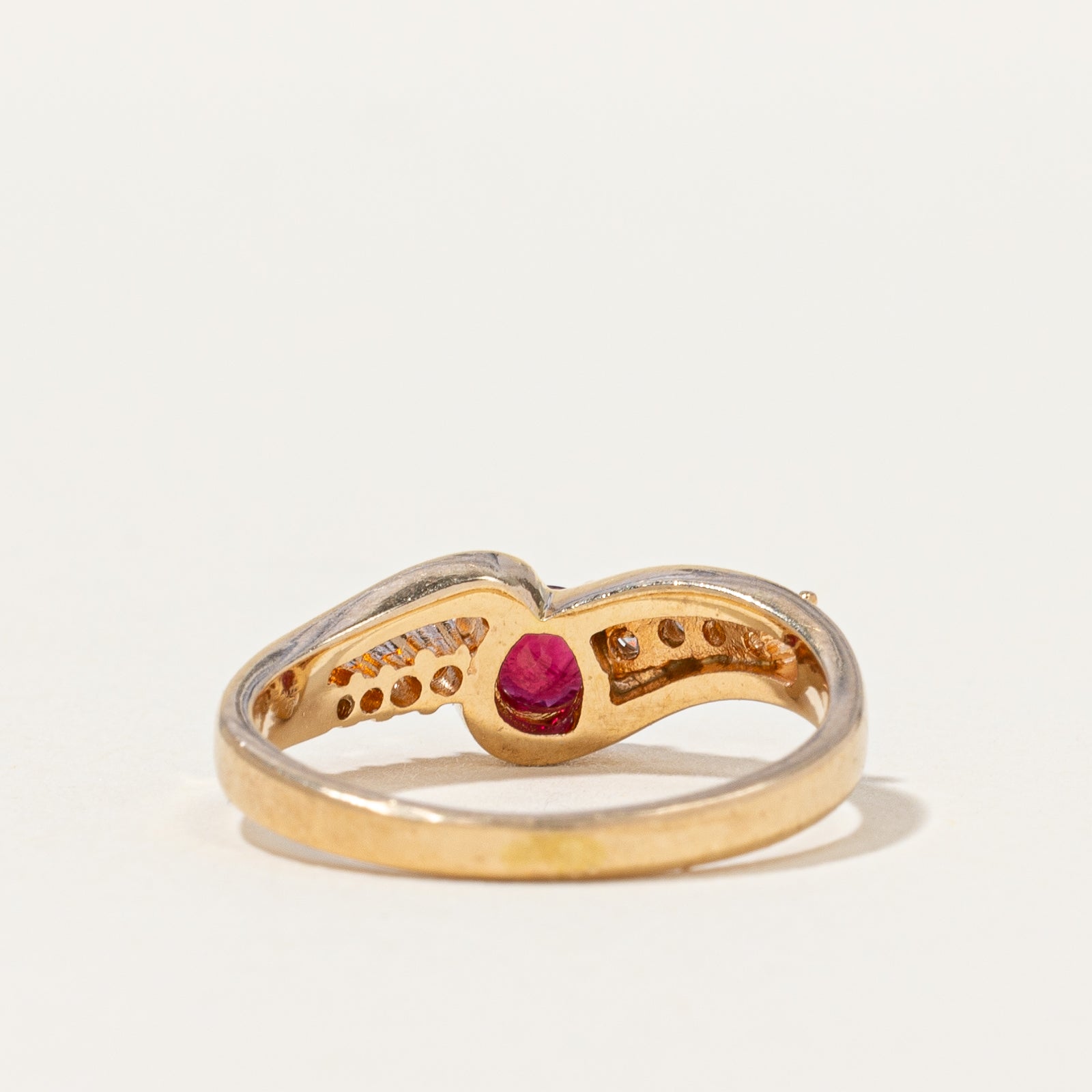 Ruby & Diamond Bypass Ring | 0.15ctw | SZ 5.75 |