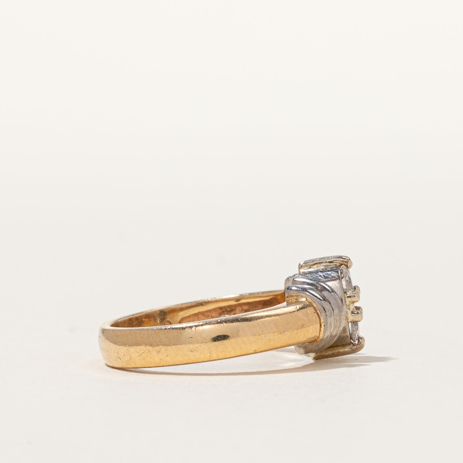 Offset Two Stone Diamond Engagement Ring | 0.20 ctw, SZ 5.5|