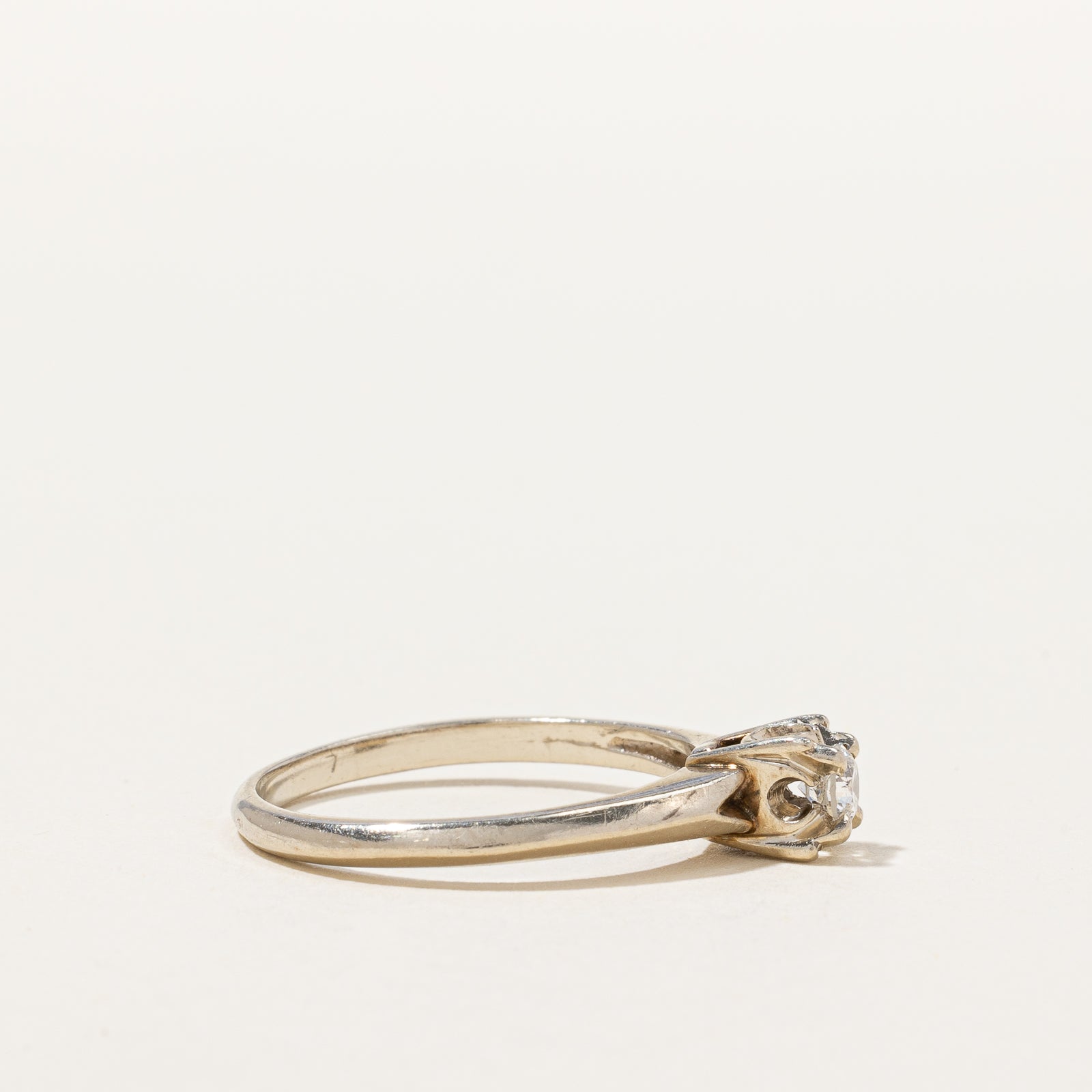 Vintage Solitaire Diamond Ring | 0.13 ct, SZ 7 |