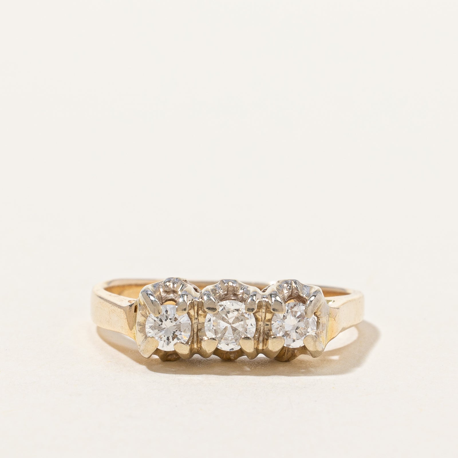 Vintage Three Stone Diamond Ring | 0.30 ctw, SZ 5.75 |