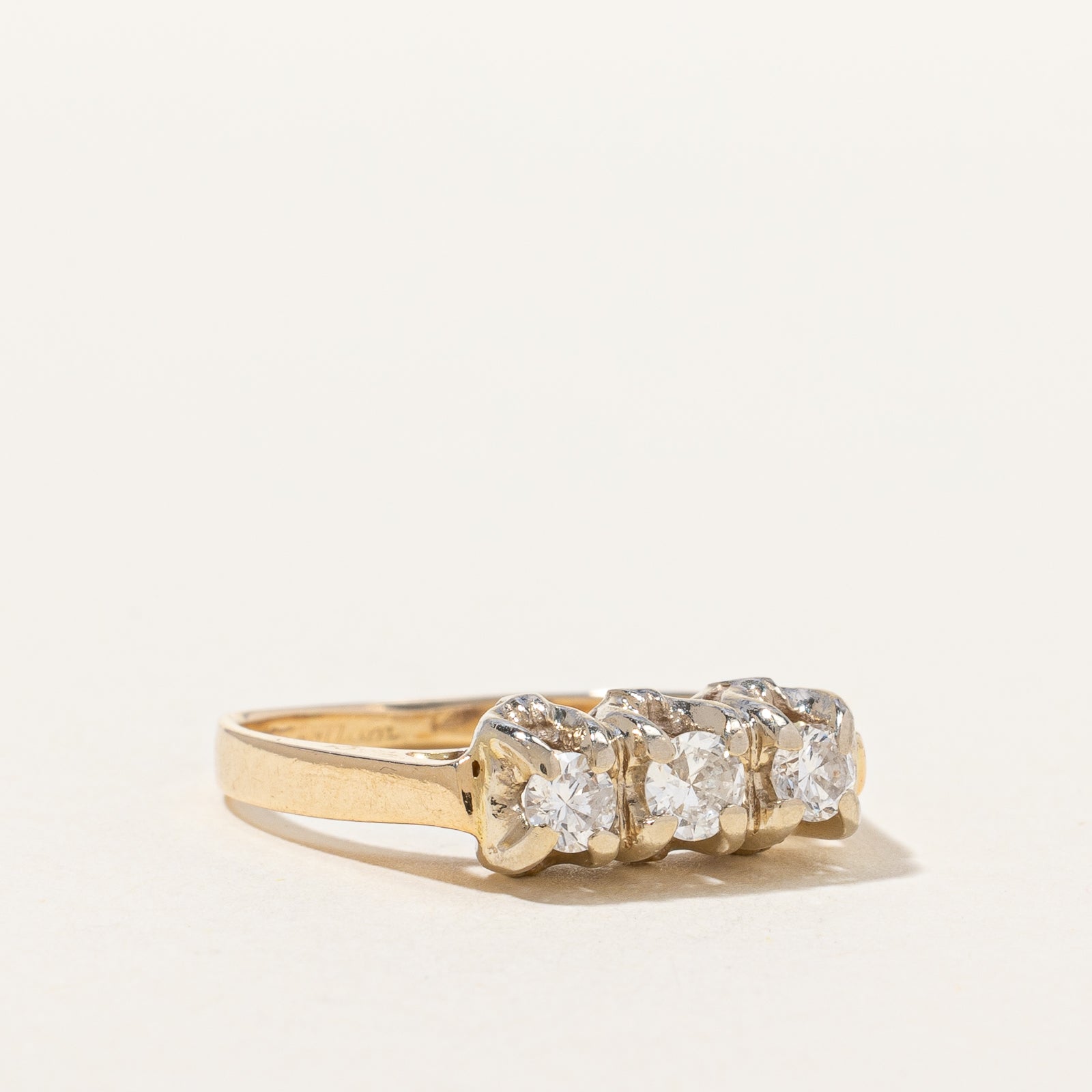 Vintage Three Stone Diamond Ring | 0.30 ctw, SZ 5.75 |