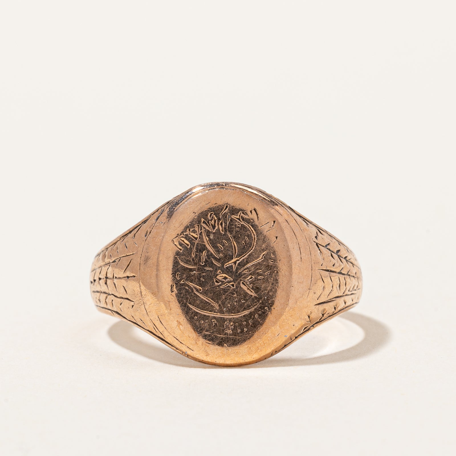 Victorian Rose Gold Signet Ring Circa 1864 | SZ 9.25 |