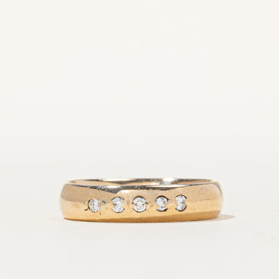 Flush Set Diamond Solid Gold Band | 0.15 ctw | SZ 8.5 |