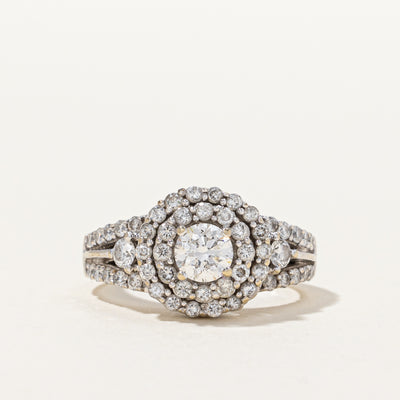 Beautiful Diamond Halo Engagement Ring | 1.06 ctw, SZ 5.5 |
