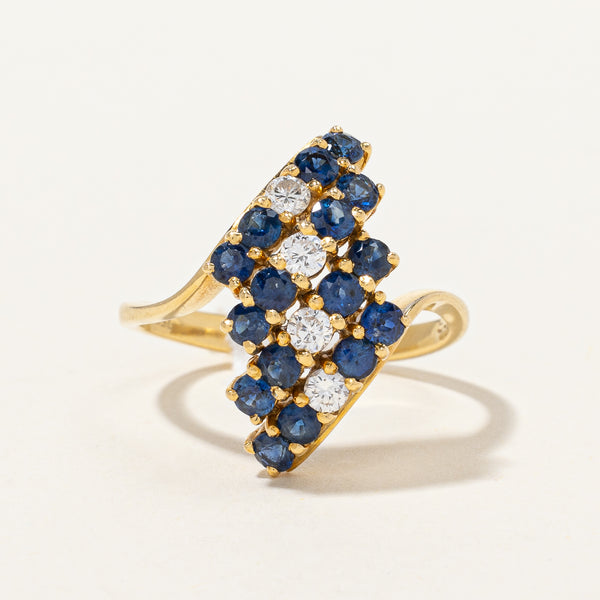 Waterfall Cluster Sapphire & Diamond Ring | 0.24 ctw, SZ 7.75 |