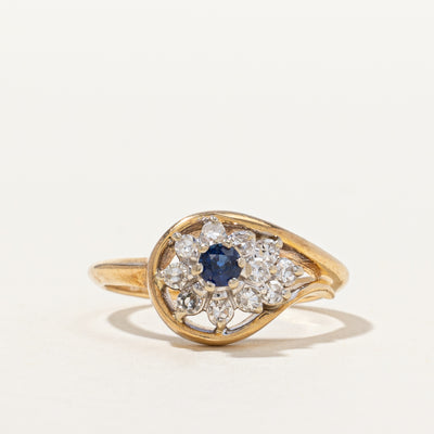 Cluster Diamond & Sapphire Ring | 0.27 ctw, SZ 4.5 |