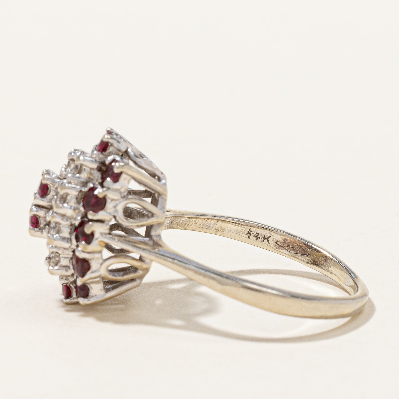 Cluster Diamond & Ruby Ring | 0.24 ctw, SZ 7.5 |