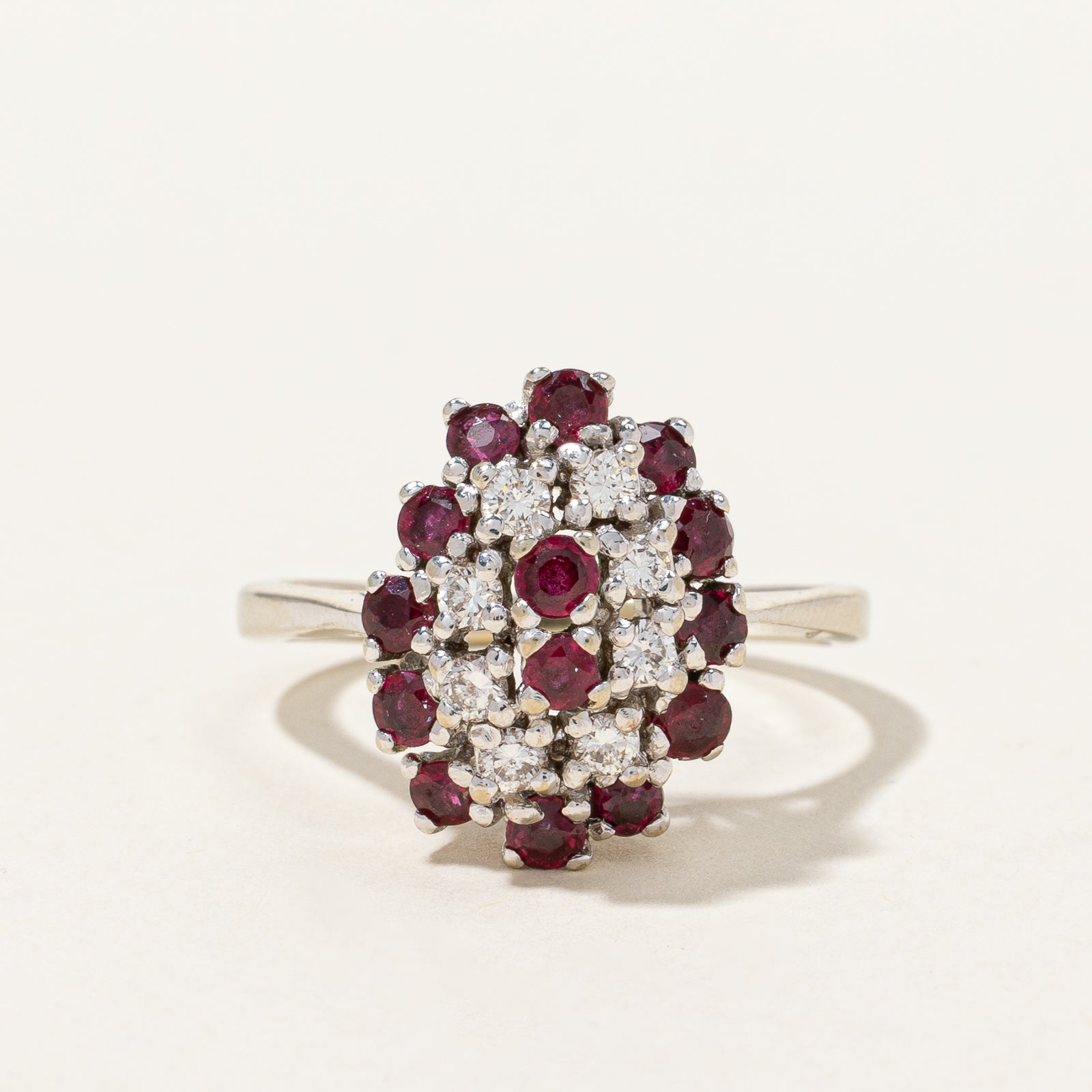 Cluster Diamond & Ruby Ring | 0.24 ctw, SZ 7.5 |