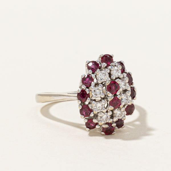 Cluster Diamond & Ruby Ring | 0.24 ctw, SZ 7.5 |