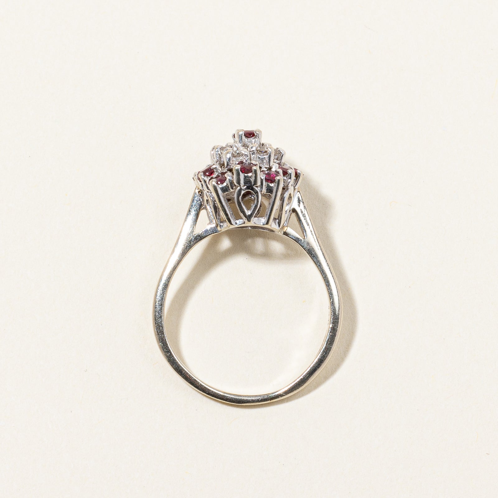 Cluster Diamond & Ruby Ring | 0.24 ctw, SZ 7.5 |