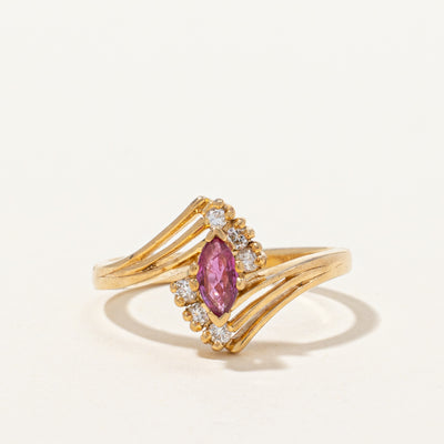 Bypass Pink Sapphire & Diamond Ring | 0.12 ctw, SZ 6.5 |