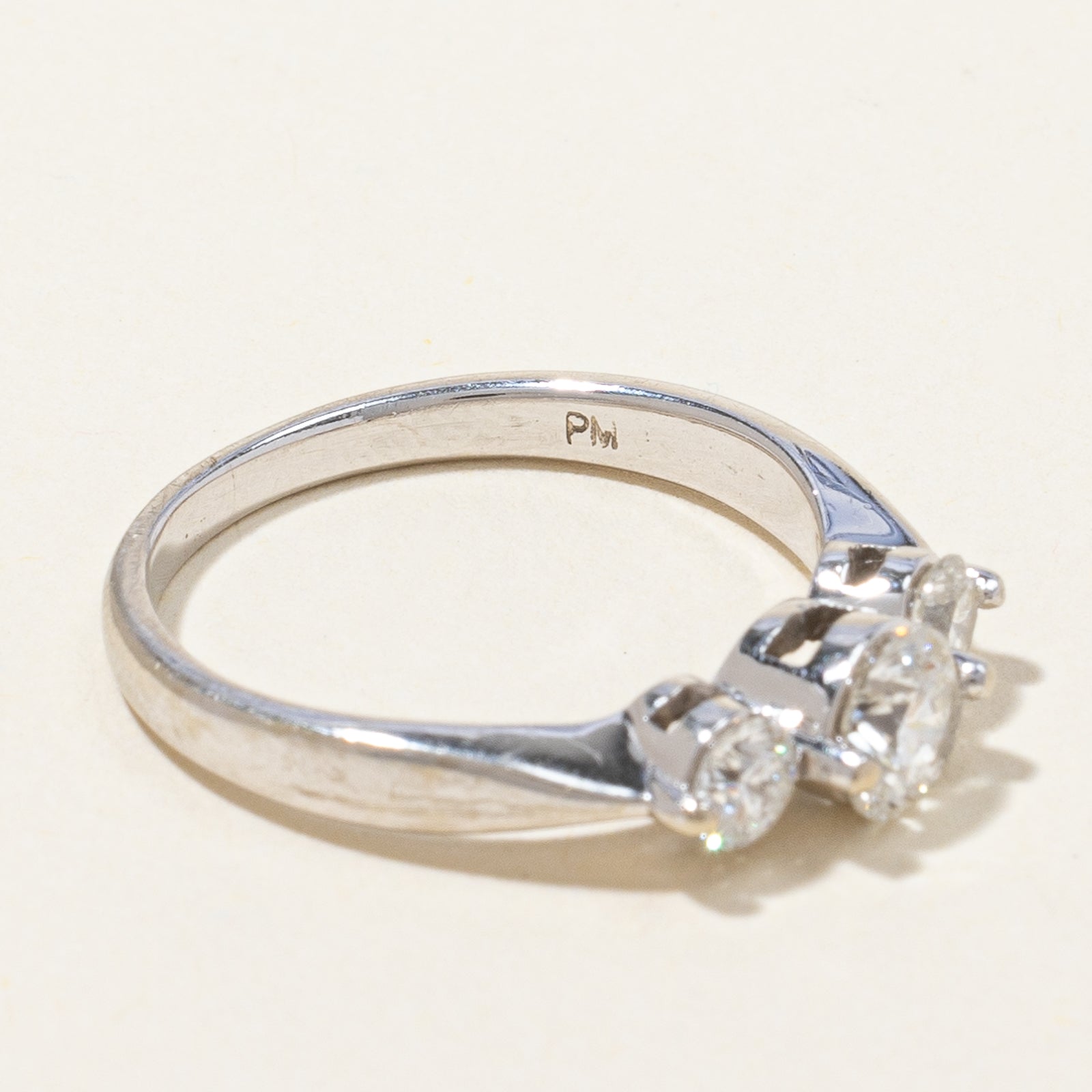 Three Stone Diamond Engagement Ring | 0.75 ctw, SZ 6.25 |