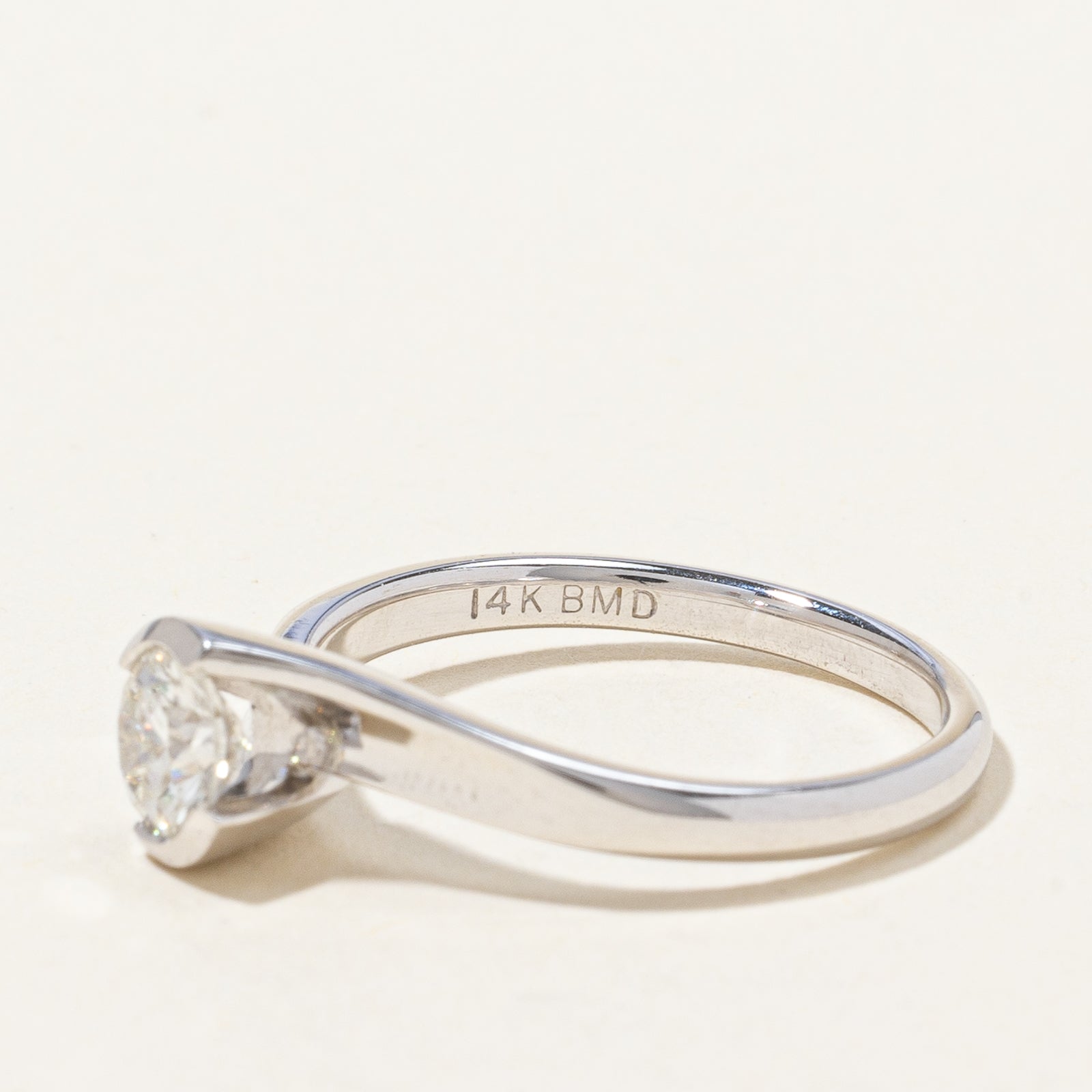 Bypass Solitaire Diamond Ring | 0.58 ct, SZ 6.5 |