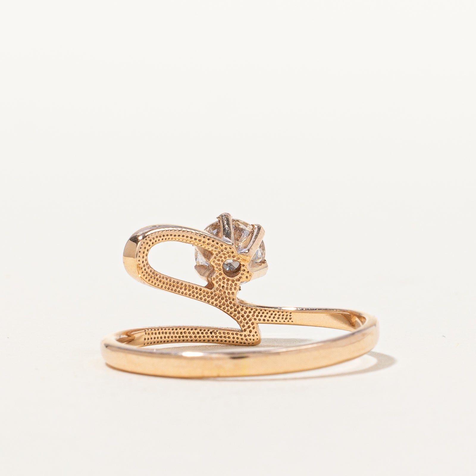 Bypass Solitaire Diamond Rose Gold Ring | 0.47 ct, SZ 7 |