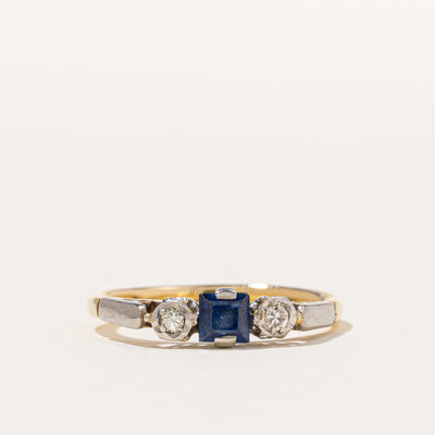 Antique Sapphire & Diamond Trilogy Ring | 0.02 ctw, SZ 5 |