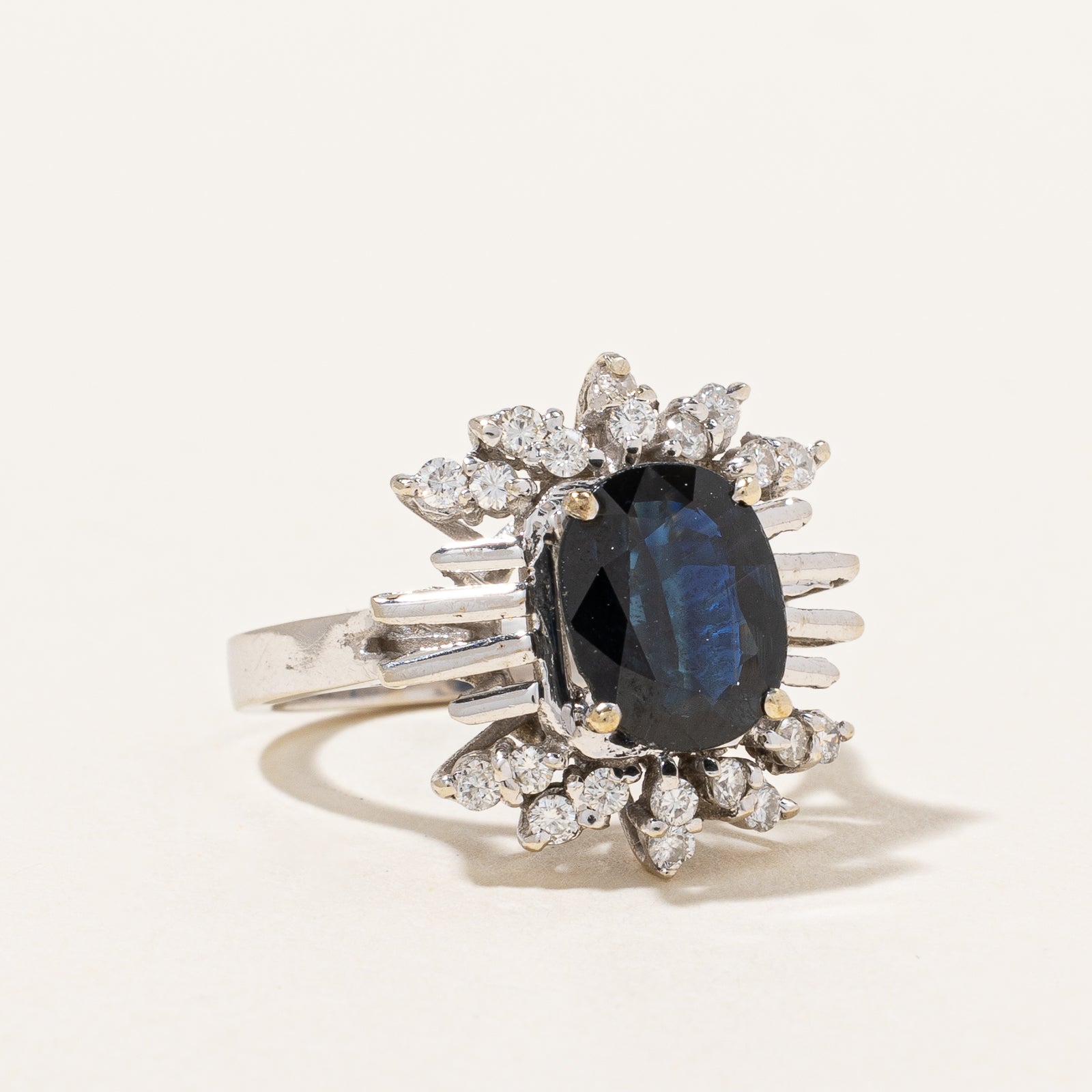 Sapphire & Diamond Cocktail Ring | 0.20ctw, 1.60ct | SZ 5.5 |