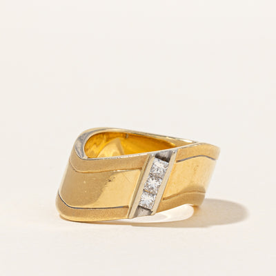 Vintage Princess Cut Diamond Wide Slanted Band | 0.25ctw | SZ 5.75 |