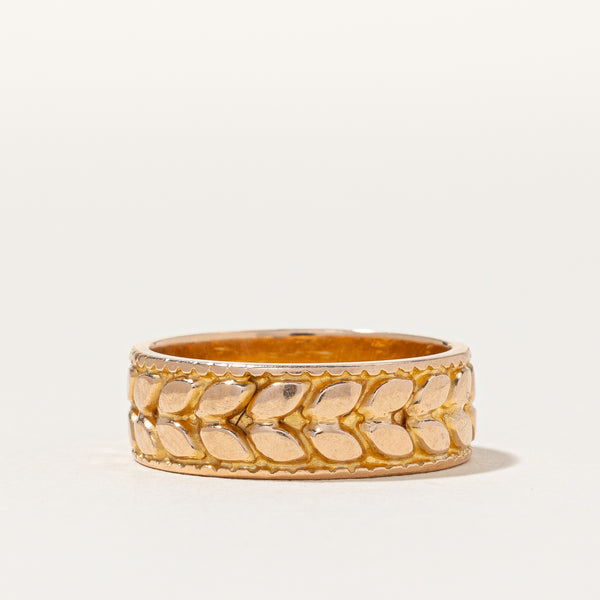 Yellow Gold Leaf Patterned Band | SZ 6 |