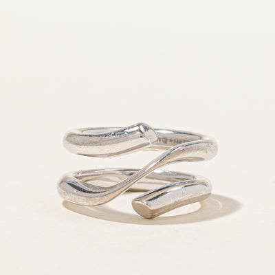 Vintage 'Georg Jensen' White Gold Wrap Ring | SZ 5.75 |