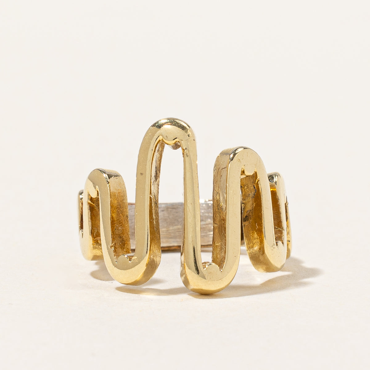 Yellow Gold Wavy Zigzag Ring | SZ 2.5