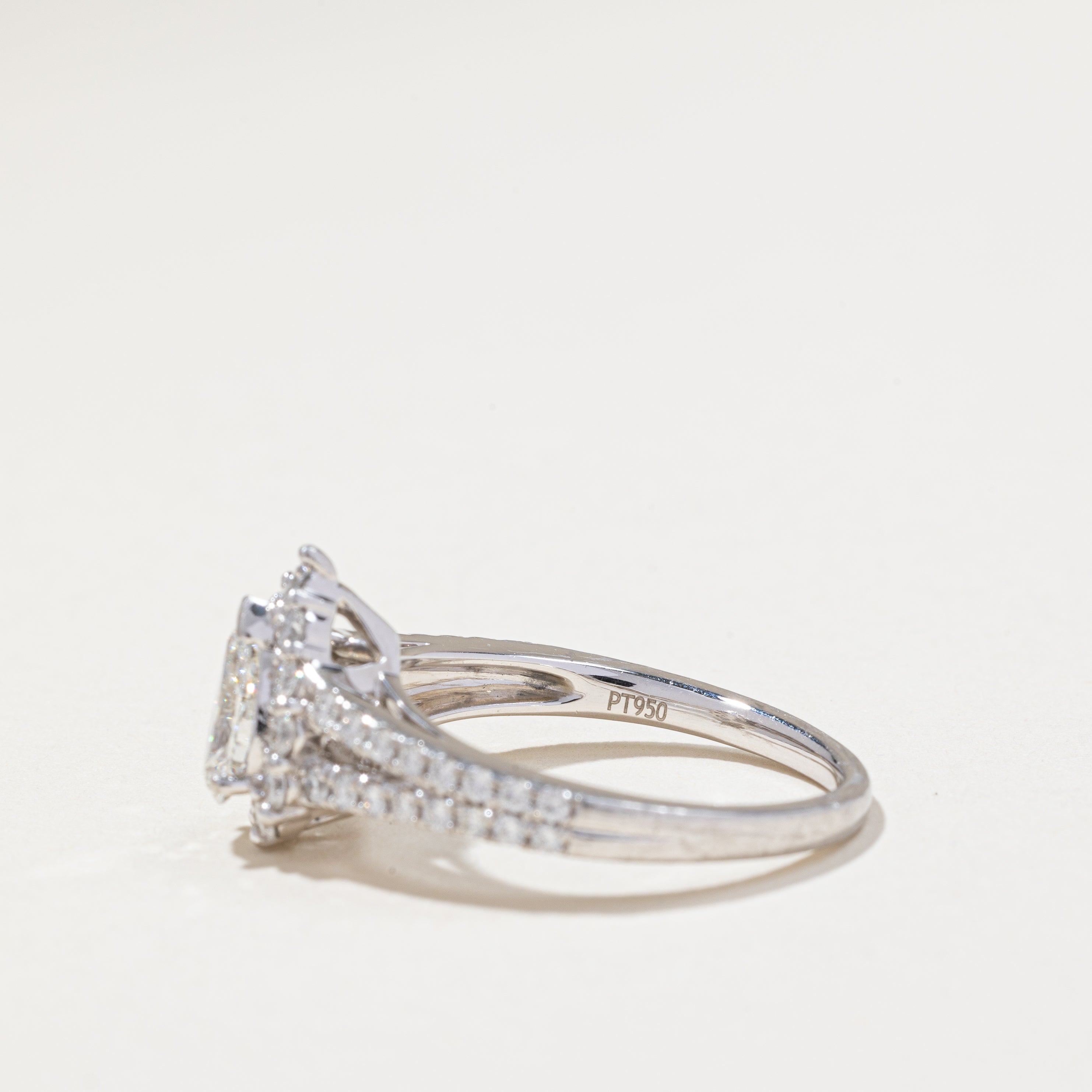 950 Platinum Diamond Ring | 0.71ct, 0.54ctw VS2-SI1 G/H | SZ 6.75