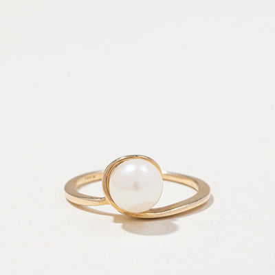 14k Yellow Gold Pearl Ring | 6.45-6.50mm | SZ 4.75