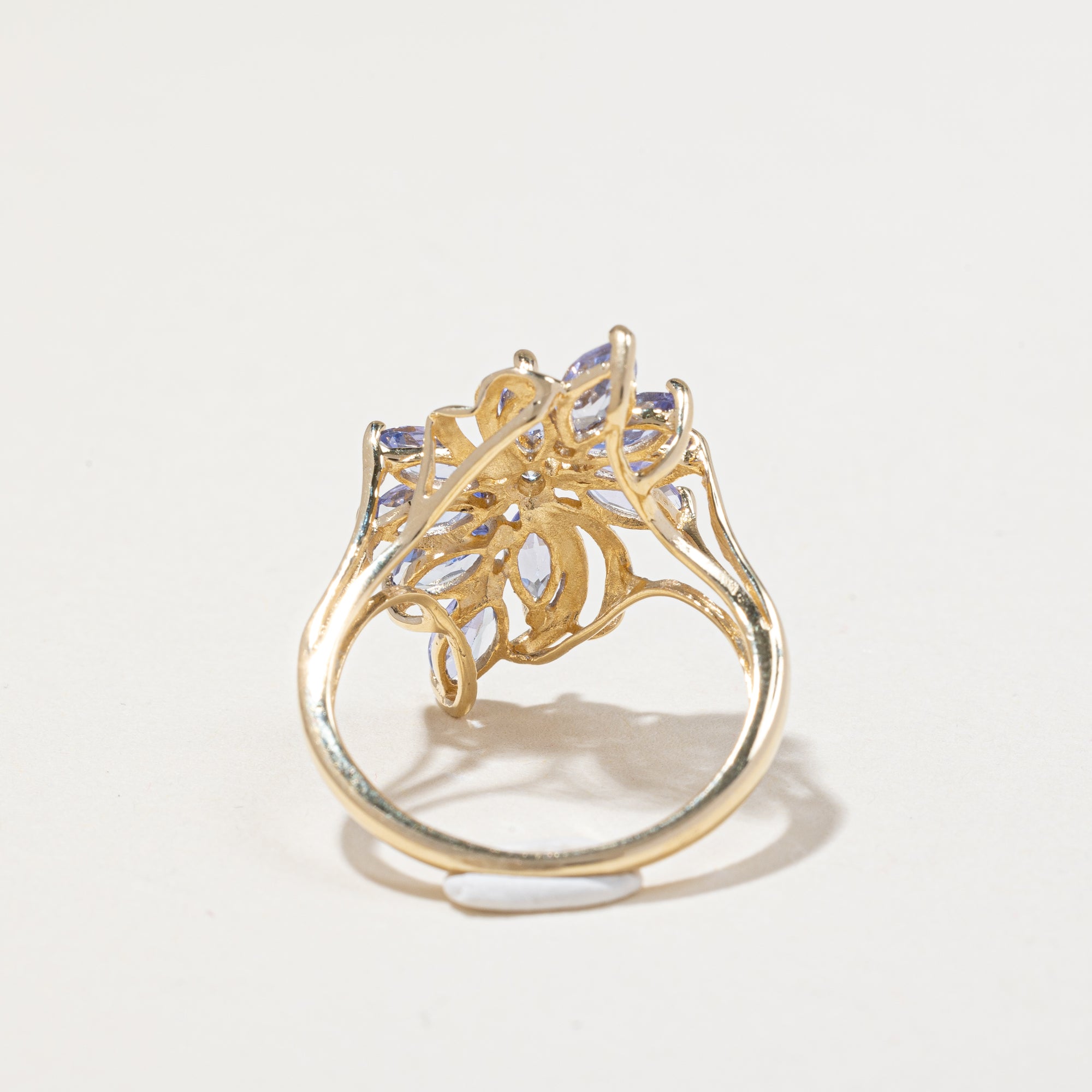 14k Yellow Gold Tanzanite and Diamond Ring | 1.20ctw,  0.01ctw | SZ 6.5