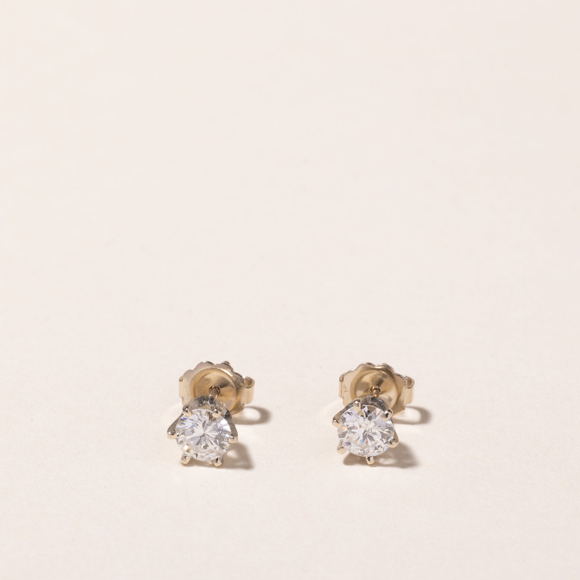 14k White Gold Diamond Stud Earring | 0.74ctw 11/2 G/G |