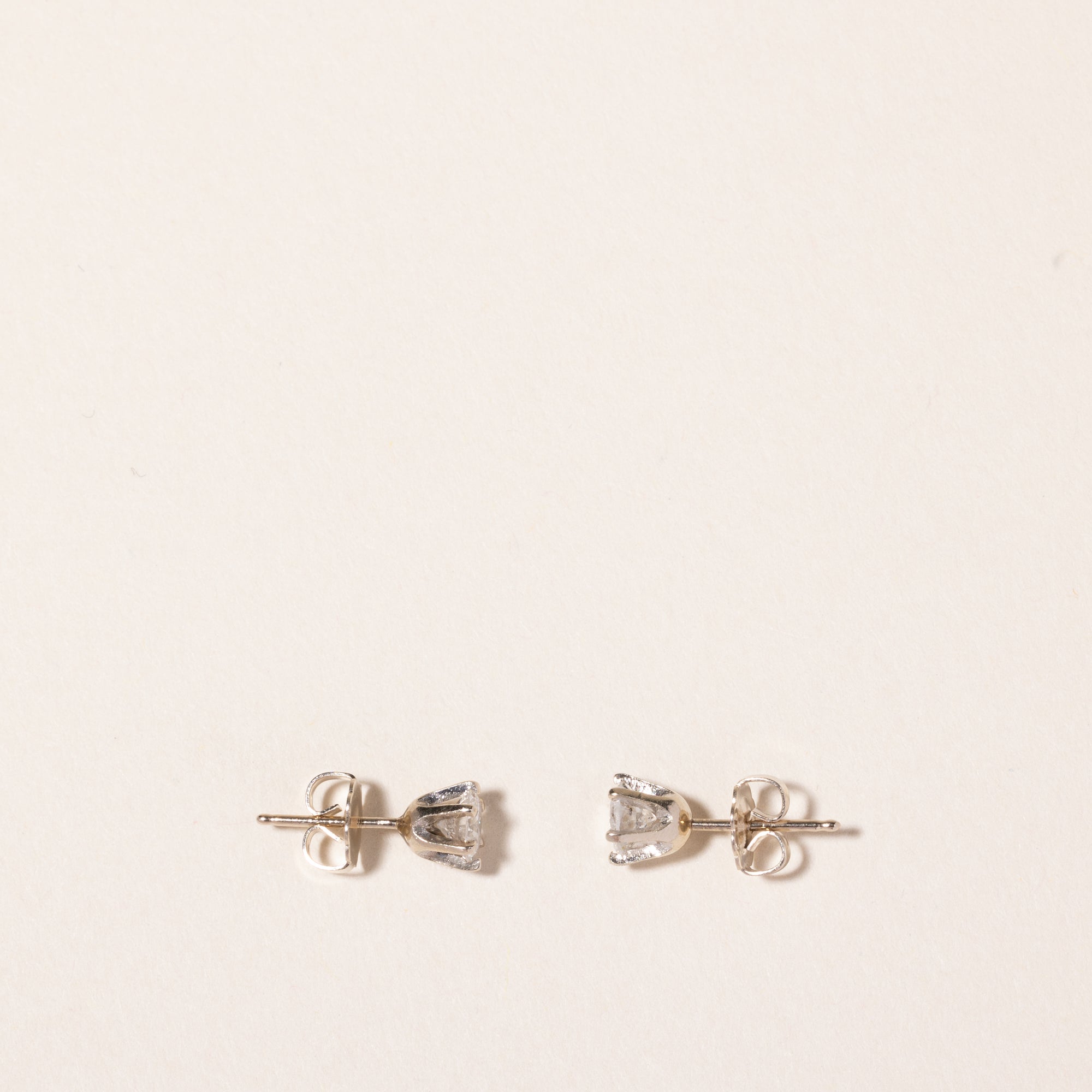 14k White Gold Diamond Stud Earring | 0.74ctw 11/2 G/G |