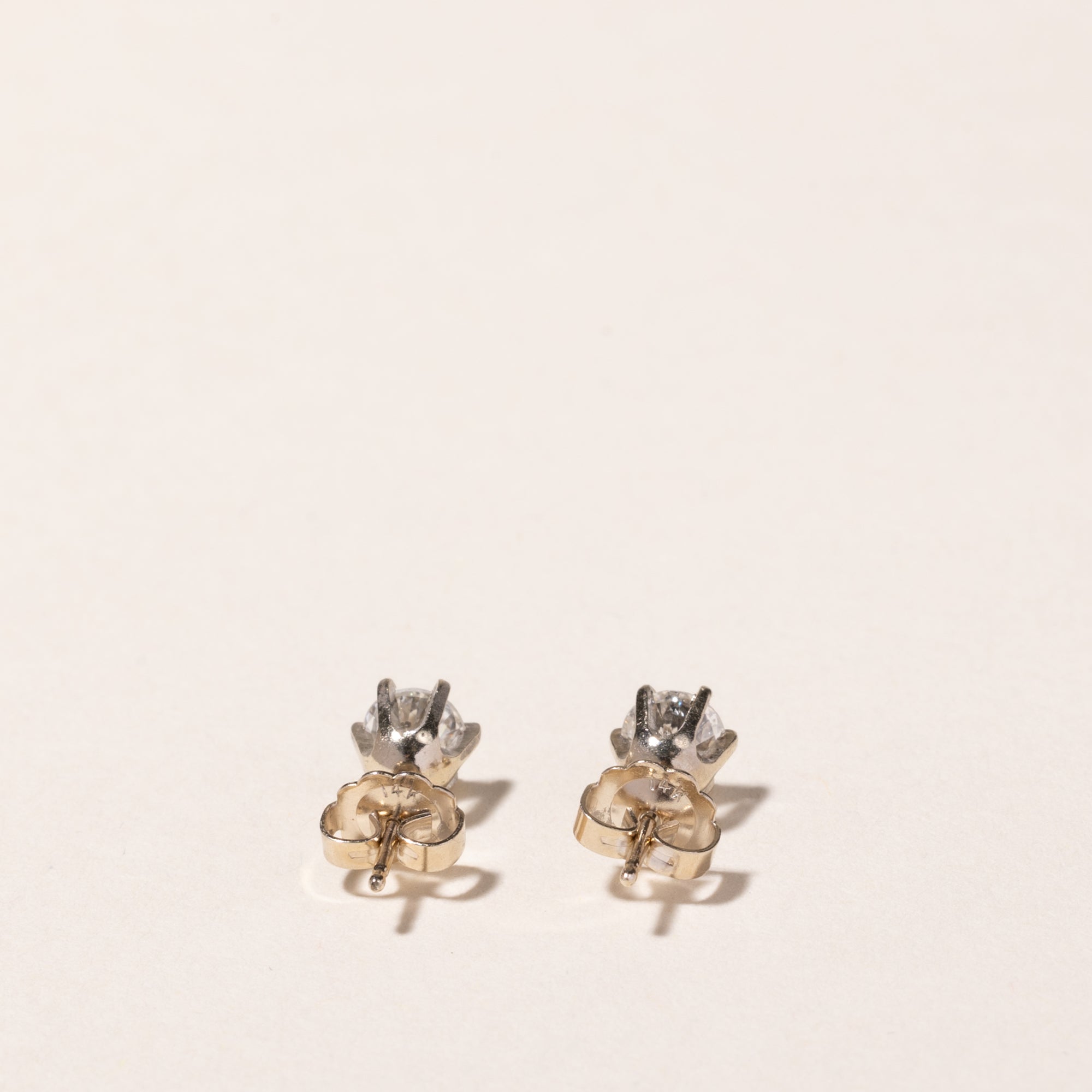 14k White Gold Diamond Stud Earring | 0.74ctw 11/2 G/G |