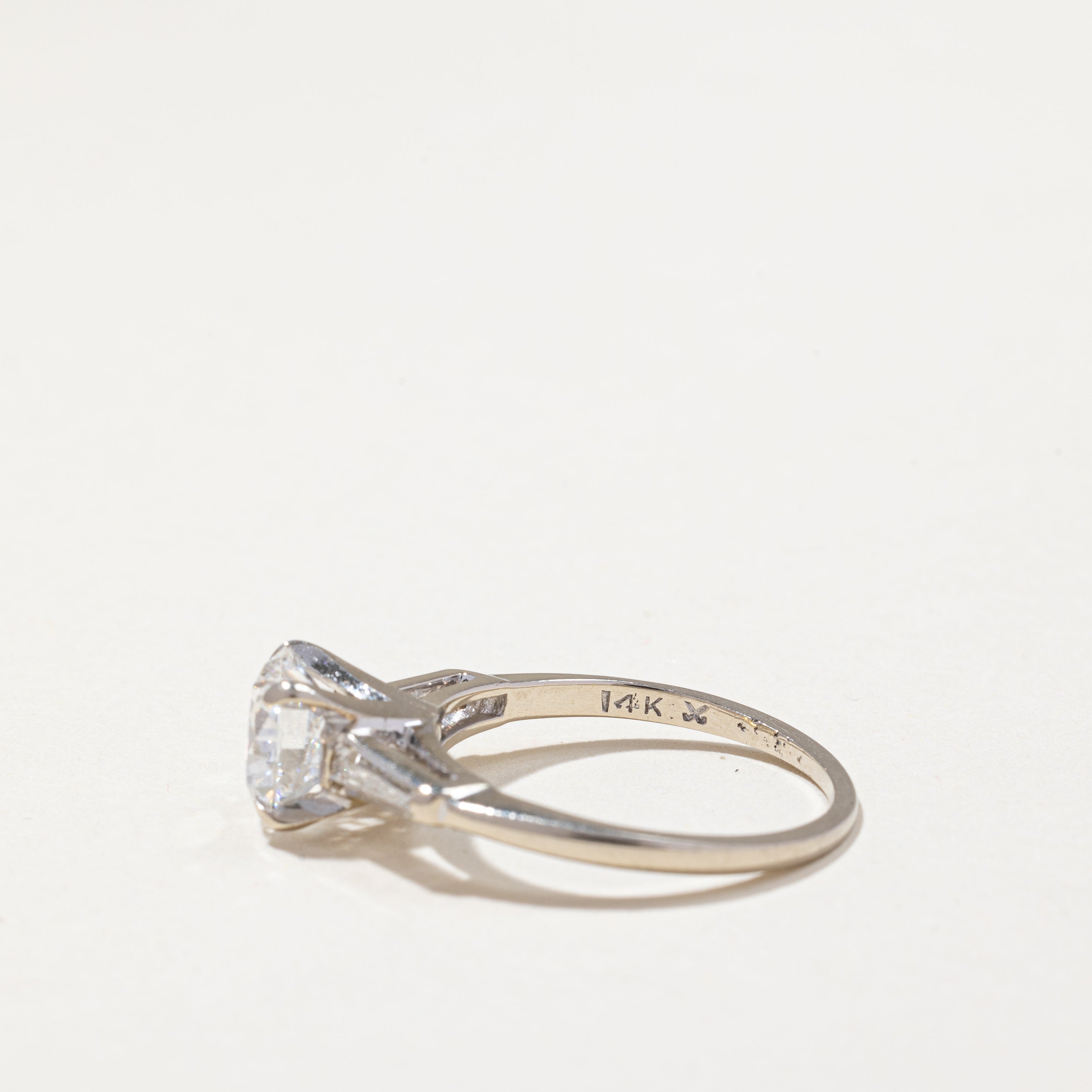 14k White Gold Diamond Engagement Ring | 1.41ct, VS1-SI2 F/G 0.30ctw | SZ 5.5