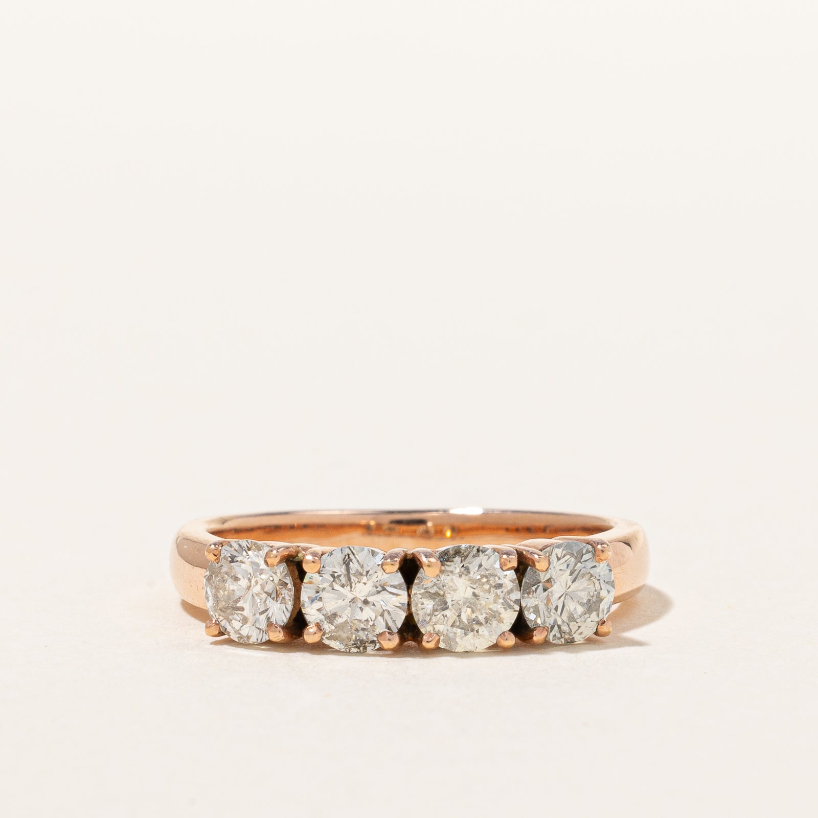 Rose Gold Four Stone Diamond Ring | 1.36ctw | SZ 7.75 |