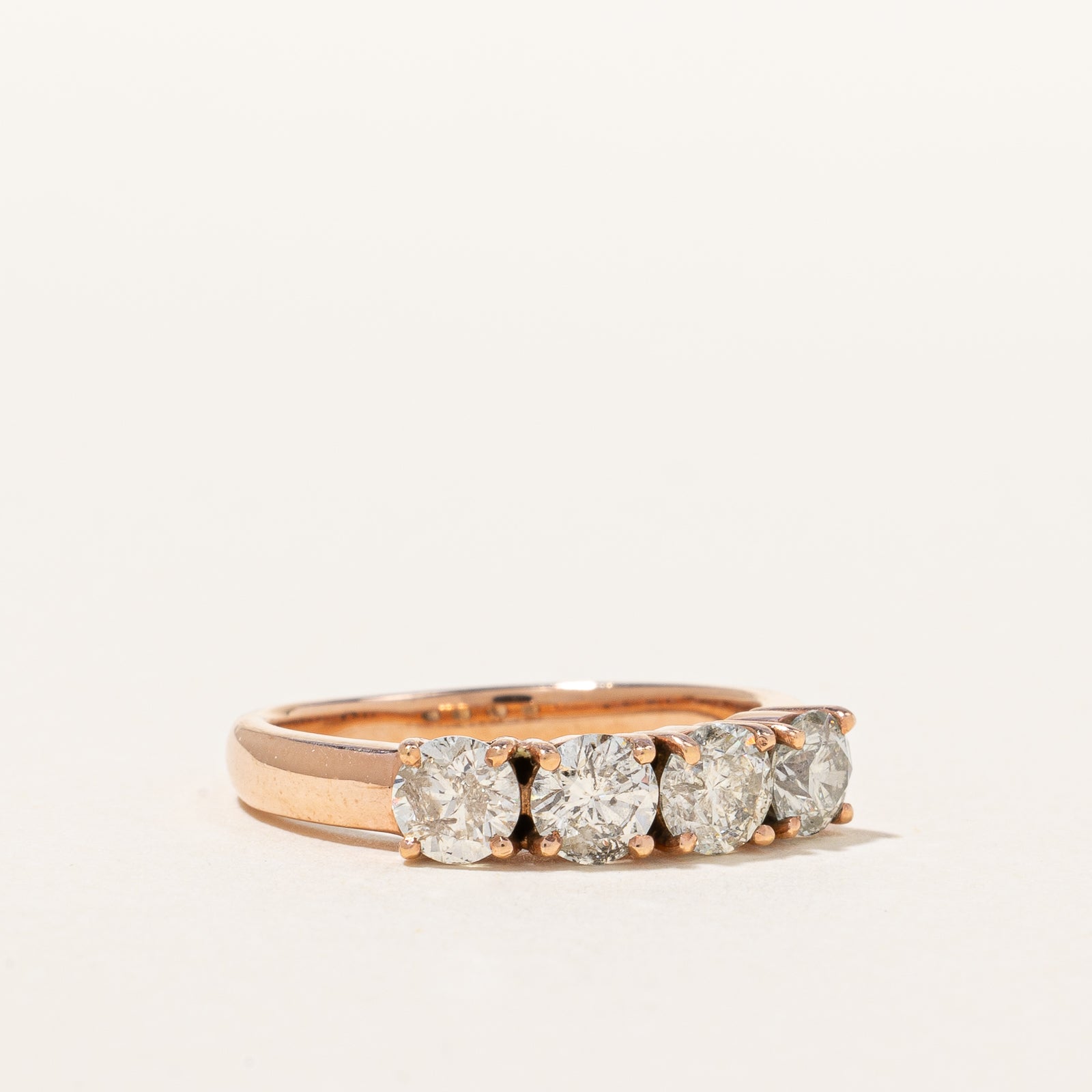 Rose Gold Four Stone Diamond Ring | 1.36ctw | SZ 7.75 |