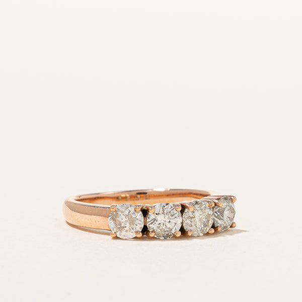 Rose Gold Four Stone Diamond Ring | 1.36ctw | SZ 7.75 |