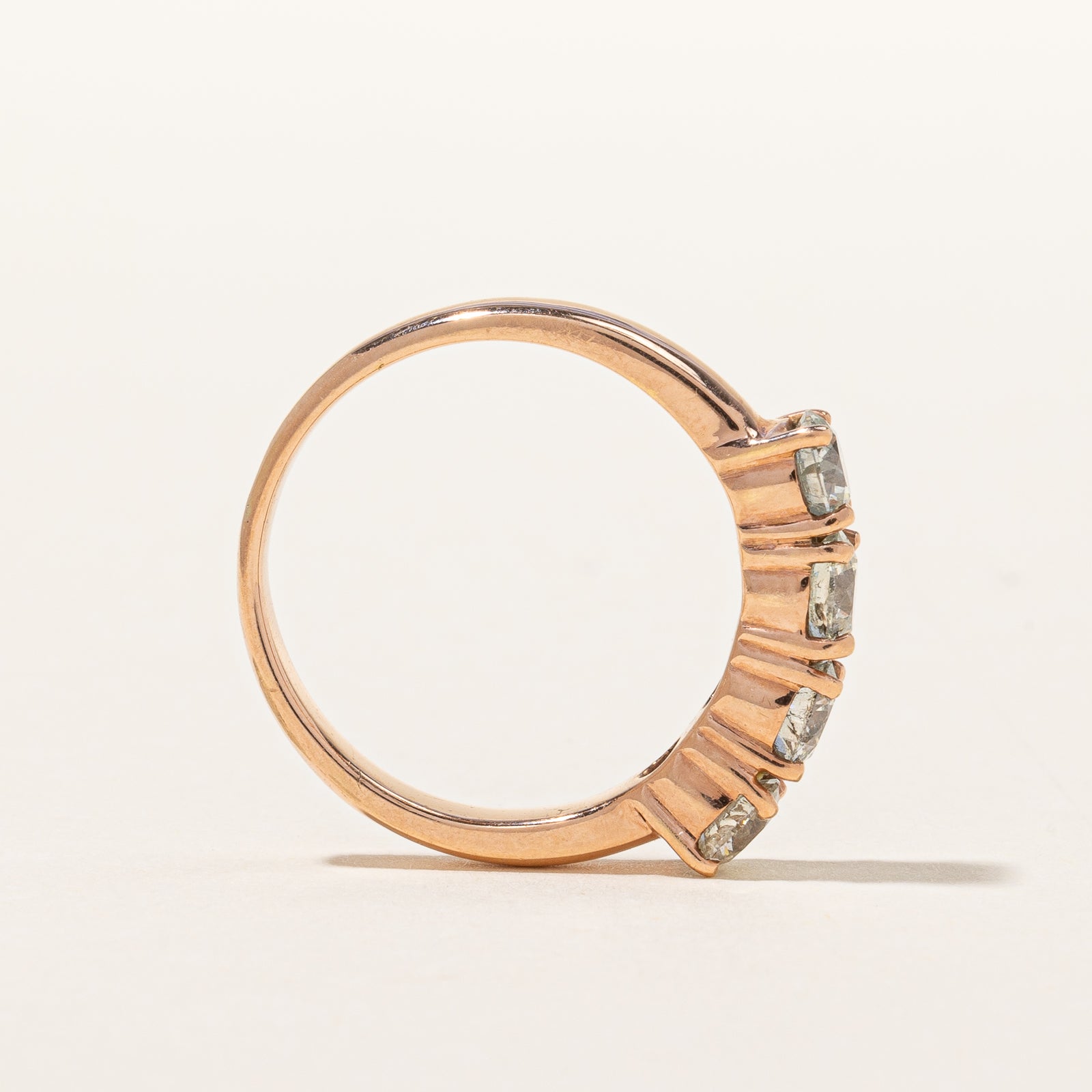 Rose Gold Four Stone Diamond Ring | 1.36ctw | SZ 7.75 |