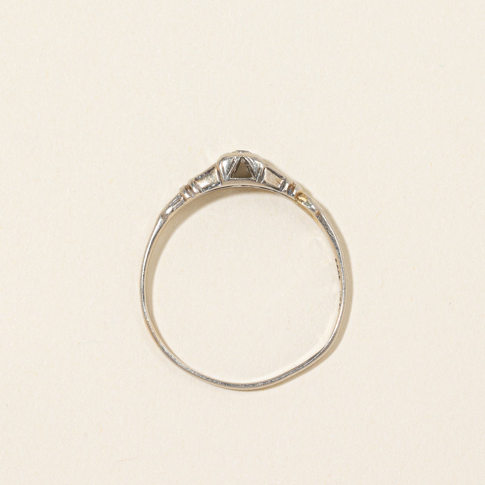 Solitaire Diamond White Gold Ring | 0.02ct | SZ 7.25 |