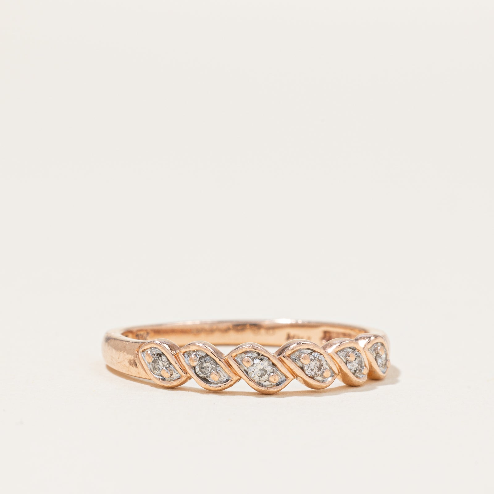 Diamond Braided Rose Gold Ring | 0.10ctw | SZ 7.25 |