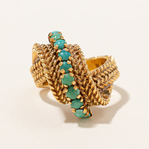 Freeform Crossover Turquoise Ring | 1.00ctw | SZ 7 |