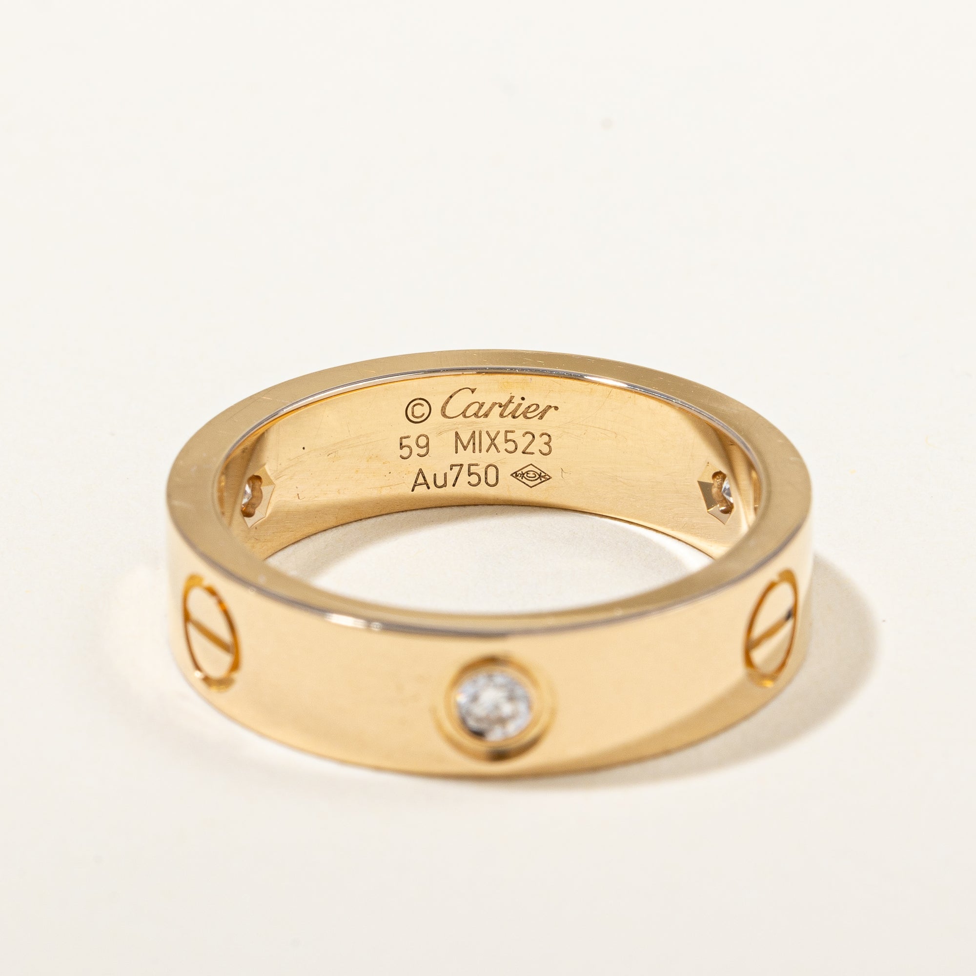 'Cartier' Diamond Love Ring | 0.20ctw | SZ 9 |