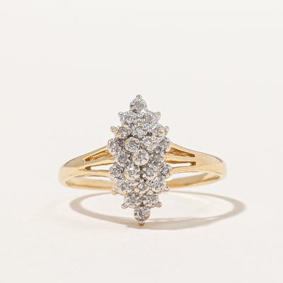 Diamond Cluster Cocktail Ring | 0.10ctw | SZ 8.75 |