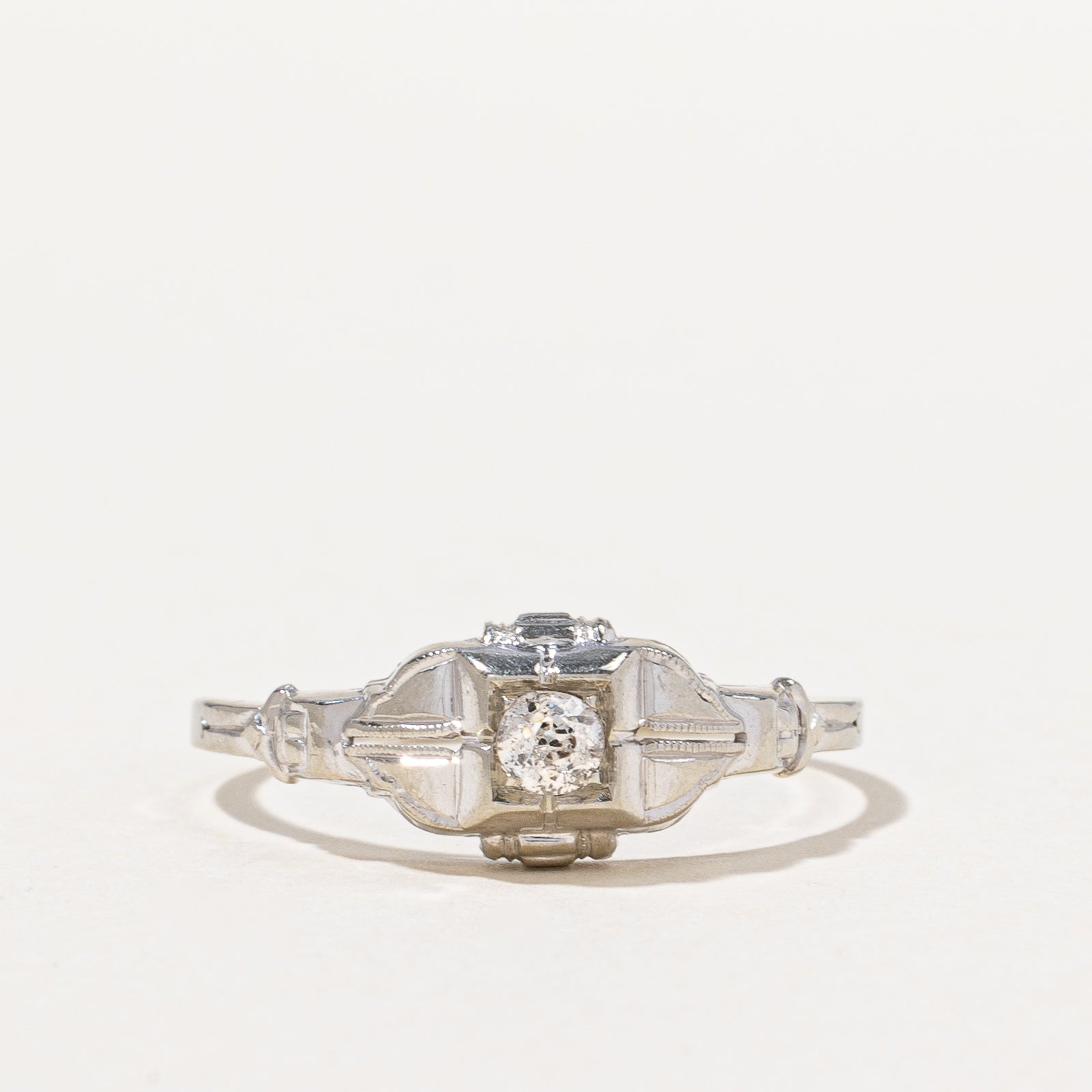 Vintage Illusion Set European Cut Diamond Ring | 0.11ct | SZ 8.25 |