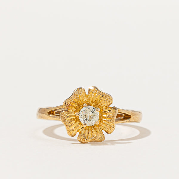 Light Yellow Diamond Flower Ring | 0.17ct | SZ 6.75 |