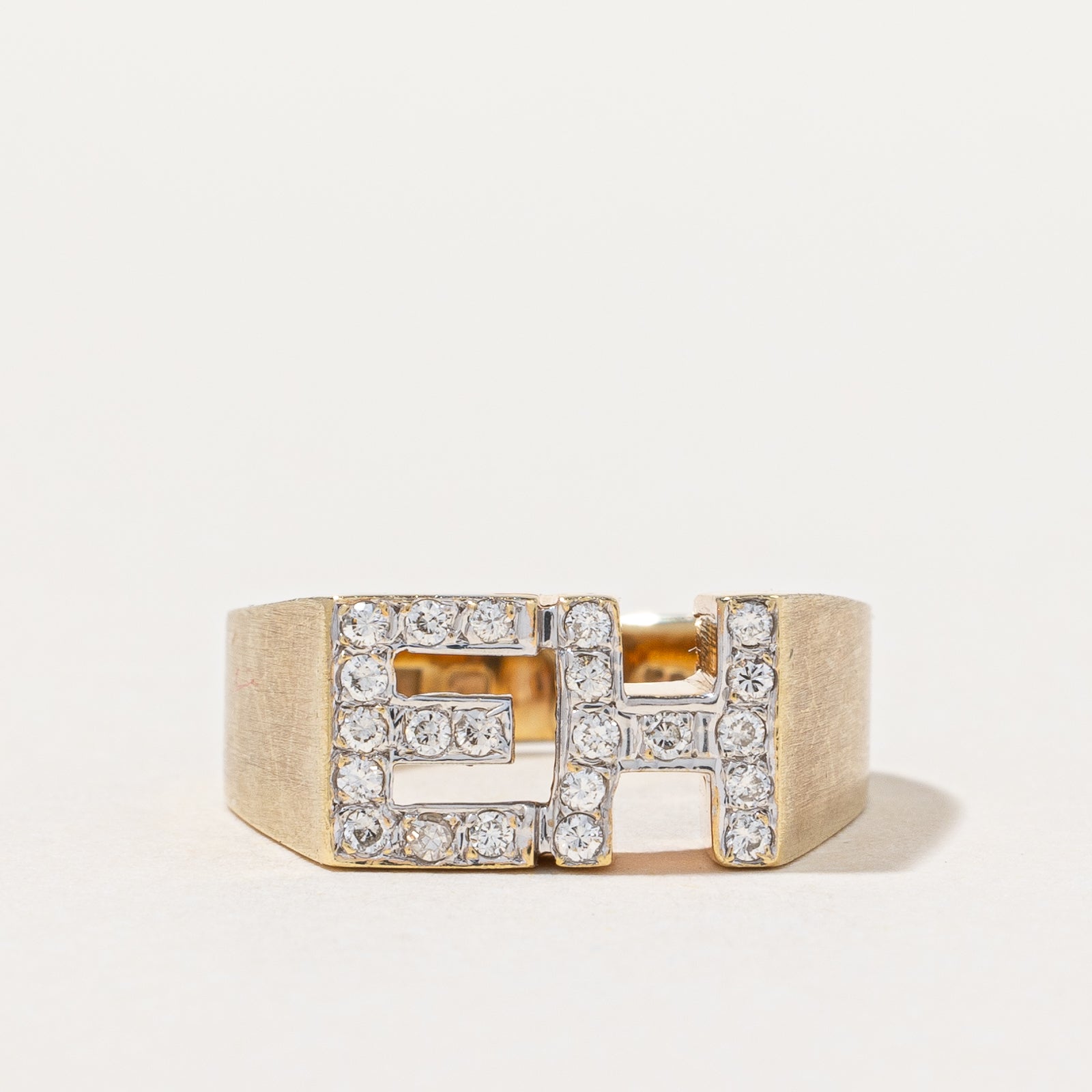 Diamond 'EH' Initials Ring | 0.22ctw | SZ 4.25 |