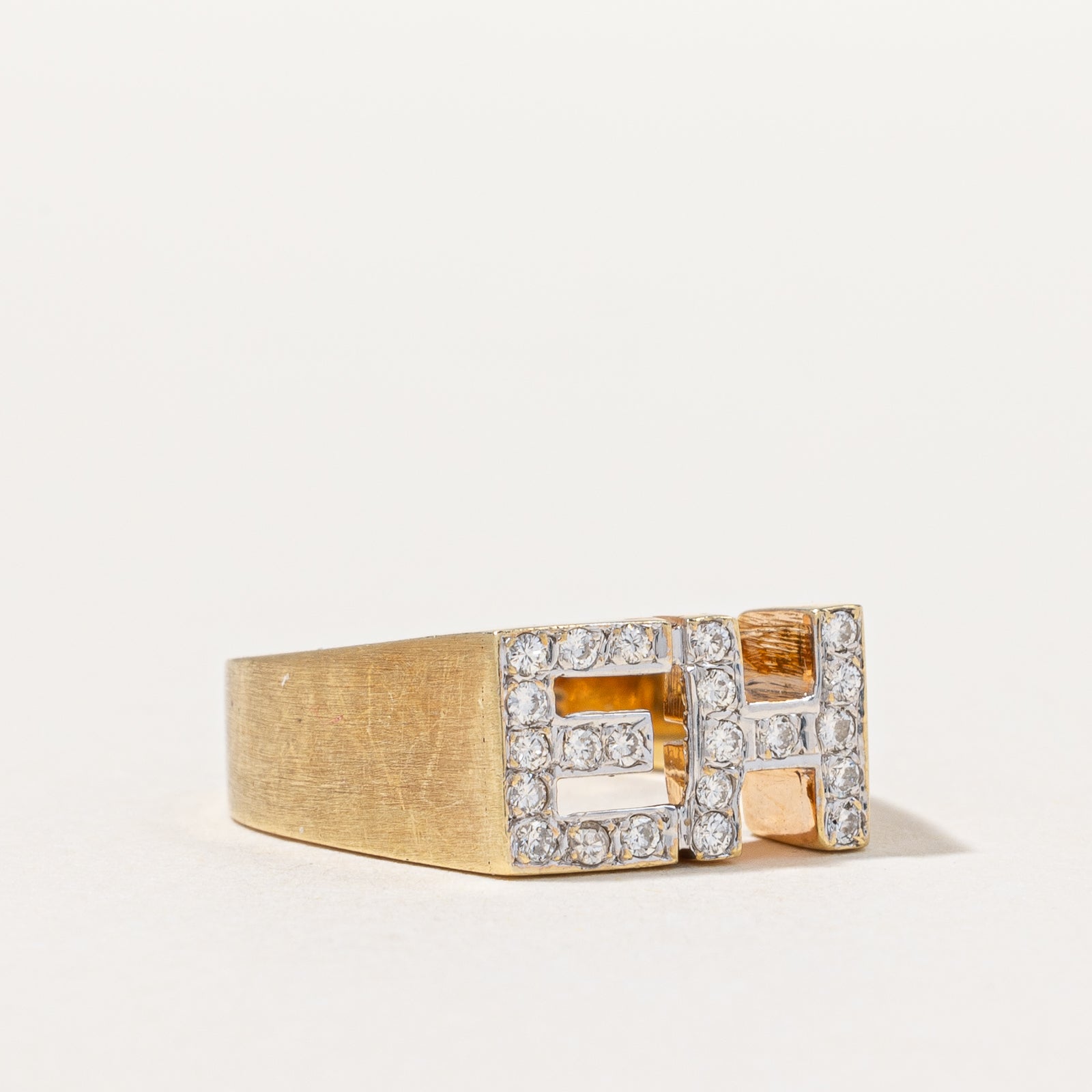Diamond 'EH' Initials Ring | 0.22ctw | SZ 4.25 |